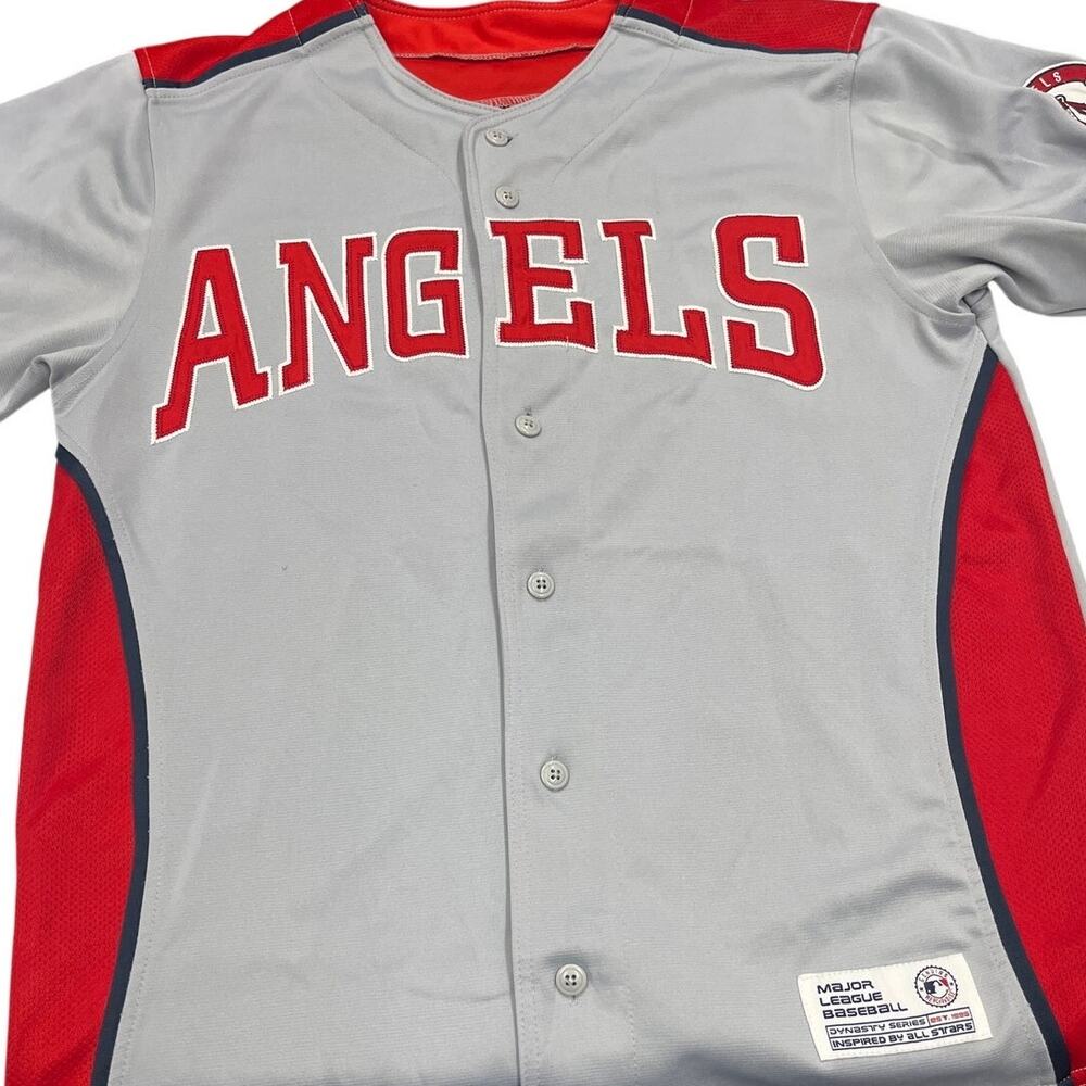 Los Angeles Angels Majestic Stitched MLB Jersey Gray Mens M